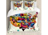 Abakuhaus Set Copripiumino Colorato Per Letti Matrimoniali, Girasoli Sulla Costa, Antiacaro, Adatto A Chi Soffre Di Allergie, Con Federe, Multicolore