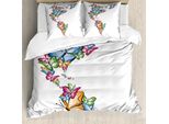 Abakuhaus Copripiumino Fernweh, Mappa America World Love, Antiacaro, Adatto A Chi Soffre Di Allergie, Con Federe, 155 Cm X 220 Cm - 80 X 80 Cm, Blu, Rosa, Arancione Chiaro