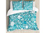 Abakuhaus Copripiumino Astratto, Motivo A Bolle Moderno, Antiacaro, Adatto A Chi Soffre Di Allergie, Con Federe, 155 Cm X 220 Cm - 80 X 80 Cm, Turchese Verde Acqua