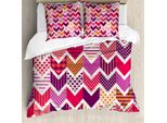 Abakuhaus Copripiumino Angolare, Motivo Geometrico A Freccia Chevron, Antiacaro, Adatto A Chi Soffre Di Allergie, Con Federe, 155 Cm X 220 Cm - 80 X 80 Cm, Multicolore