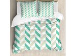 Abakuhaus Copripiumino Angolare, Herringbone Primavera, Antiacaro, Adatto A Chi Soffre Di Allergie, Con Federe, 200 Cm X 200 Cm - 80 X 80 Cm, Verde Mare Bianco Guscio D'uovo