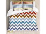 Abakuhaus Copripiumino Angolare, Pasqua Chevron Zigzag, Antiacaro, Adatto A Chi Soffre Di Allergie, Con Federe, 155 Cm X 220 Cm - 80 X 80 Cm, Multicolore