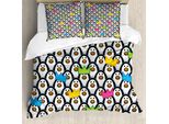 Abakuhaus Set Copripiumino Colorato Per Letti Matrimoniali, Animali Pinguini Eis, Antiacaro, Adatto A Chi Soffre Di Allergie, Con Federe, Multicolore