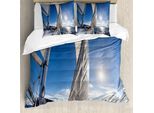 Abakuhaus Copripiumino Barca A Vela, Barca A Vela In Mare, Antiacaro, Adatto A Chi Soffre Di Allergie, Con Federe, 155 Cm X 220 Cm - 80 X 80 Cm, Blu E Bianco