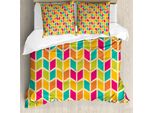 Abakuhaus Copripiumino Angolare, Stile Chevron Hipster, Antiacaro, Adatto A Chi Soffre Di Allergie, Con Federe, 200 Cm X 200 Cm - 80 X 80 Cm, Multicolore