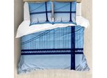 Abakuhaus Set Copripiumino Per Letto Matrimoniale, San Francisco Bridge, Antiacaro, Adatto A Chi Soffre Di Allergie, Con Federe, Blu