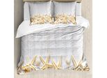 Abakuhaus Copripiumino Conchiglie, Conchiglie Su Legno, Antiacaro, Adatto A Chi Soffre Di Allergie, Con Federe, 200 Cm X 200 Cm - 80 X 80 Cm, Perla Avorio