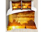 Abakuhaus Copripiumino A Vela, Tema Ocean Boat Freedom, Antiacaro, Adatto A Chi Soffre Di Allergie, Con Federe, 155 Cm X 220 Cm - 80 X 80 Cm, Marigold Dark Orange