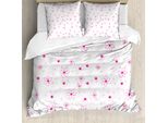 Abakuhaus Copripiumino Princess, Motivo Floreale, Antiacaro, Adatto A Chi Soffre Di Allergie, Con Federe, 200 Cm X 200 Cm - 80 X 80 Cm, Magenta Fucsia Bianco