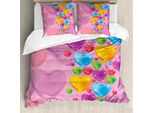 Abakuhaus Copripiumino Princess, Cuori Romantici, Antiacaro, Adatto A Chi Soffre Di Allergie, Con Federe, 155 Cm X 220 Cm - 80 X 80 Cm, Multicolore