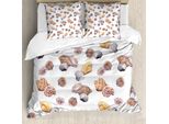 Abakuhaus Copripiumino Conchiglie, Costa Mediterranea, Antiacaro, Adatto A Chi Soffre Di Allergie, Con Federe, 200 Cm X 200 Cm - 80 X 80 Cm, Marigold Bianco Malva