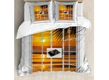 Abakuhaus Copripiumino Ocean, Ocean Sunset View Sky, Antiacaro, Adatto A Chi Soffre Di Allergie, Con Federe, 155 Cm X 220 Cm - 80 X 80 Cm, Albicocca