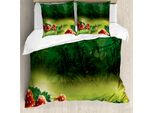 Abakuhaus Copripiumino Pilz, Wilde Magie MäRchenland, Antiacaro, Adatto A Chi Soffre Di Allergie, Con Federe, 200 Cm X 200 Cm - 80 X 80 Cm, Verde Mela Verde Felce