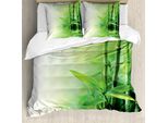 Abakuhaus Copripiumino Asiatico, Spa Bambusse BäUme, Antiacaro, Adatto A Chi Soffre Di Allergie, Con Federe, 155 Cm X 220 Cm - 80 X 80 Cm, Verde Giallo Pallido