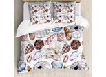Abakuhaus Copripiumino Conchiglie, Barriera Corallina Seashell, Antiacaro, Adatto A Chi Soffre Di Allergie, Con Federe, 155 Cm X 220 Cm - 80 X 80 Cm, Multicolore