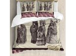 Abakuhaus Copripiumino Vittoriano, Borsa Moda Donna, Antiacaro E Anallergico Con Federe, 155 Cm X 220 Cm - 80 X 80 Cm, Rosa Grigio