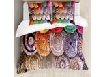 Abakuhaus Copripiumino Marocchino, Tradizionale Colorato, Antiacaro, Adatto A Chi Soffre Di Allergie, Con Federe, 155 Cm X 220 Cm - 80 X 80 Cm, Multicolore