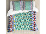 Abakuhaus Copripiumino Marocchino, Mosaico Colorato, Antiacaro, Adatto A Chi Soffre Di Allergie, Con Federe, 155 Cm X 220 Cm - 80 X 80 Cm, Multicolore
