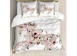 Abakuhaus Copripiumino Astratto, Cavallo Floreale Paisley, Antiacaro, Adatto A Chi Soffre Di Allergie, Con Federe, 155 Cm X 220 Cm - 80 X 80 Cm, Verde, Marrone, Rosa