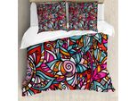 Abakuhaus Copripiumino Astratto, Girasole Astratto, Antiacaro, Adatto A Chi Soffre Di Allergie, Con Federe, 155 Cm X 220 Cm - 80 X 80 Cm, Multicolore