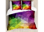 Abakuhaus Copripiumino Astratto, Forma Geometrica Poligonale, Antiacaro, Adatto A Chi Soffre Di Allergie, Con Federe, 155 Cm X 220 Cm - 80 X 80 Cm, Multicolore