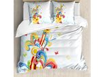 Abakuhaus Copripiumino Astratto, Funky Vertical Welle, Antiacaro, Adatto A Chi Soffre Di Allergie, Con Federe, 155 Cm X 220 Cm - 80 X 80 Cm, Multicolore