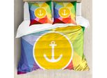 Abakuhaus Copripiumino Nautico, Vacanze Sailor Estate, Antiacaro Adatto A Chi Soffre Di Allergie Con Federe, 155 Cm X 220 Cm - 80 X 80 Cm, Multicolore