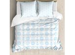Abakuhaus Copripiumino Nautico, Bussola E Ancora, Antiacaro, Adatto A Chi Soffre Di Allergie, Con Federe, 200 Cm X 200 Cm - 80 X 80 Cm, Azzurro Bianco