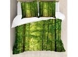 Abakuhaus Copripiumino Wald, Laub Wald Sommer, Antiacaro, Adatto A Chi Soffre Di Allergie, Con Federe, 200 Cm X 200 Cm - 80 X 80 Cm, Verde