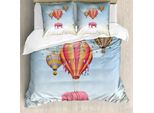 Abakuhaus Set Copripiumino Colorato Per Letti Matrimoniali, Elefante Rosa Nel Cielo, Antiacaro, Adatto A Chi Soffre Di Allergie, Con Federe, Multicolore