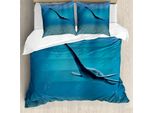 Abakuhaus Set Copripiumino Blu Per Letti Matrimoniali, Dinosauri Acquatici Artistici, Antiacaro, Adatto A Chi Soffre Di Allergie, Con Federe, Blu