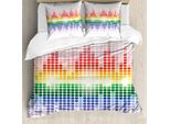 Abakuhaus Copripiumino Musicale, Colori Vivaci Club-Disco, Antiacaro, Adatto A Chi Soffre Di Allergie, Con Federe, 155 Cm X 220 Cm - 80 X 80 Cm, Multicolore