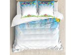 Abakuhaus Copripiumino Zirkus, Ballon Clear Sky Travel, Antiacaro, Adatto A Chi Soffre Di Allergie, Con Federe, 155 Cm X 220 Cm - 80 X 80 Cm, Multicolore