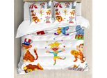 Abakuhaus Copripiumino Zirkus, Zirkus Wilde Tiere, Antiacaro, Adatto A Chi Soffre Di Allergie, Con Federe, 155 Cm X 220 Cm - 80 X 80 Cm, Multicolore