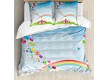 Abakuhaus Copripiumino Circus, Circus Rainbow Clouds, Antiacaro, Adatto A Chi Soffre Di Allergie, Con Federe, 200 Cm X 200 Cm - 80 X 80 Cm, Multicolore