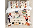 Abakuhaus Copripiumino Zirkus, Cavallo Atleta Circense, Antiacaro, Adatto A Chi Soffre Di Allergie, Con Federe, 155 Cm X 220 Cm - 80 X 80 Cm, Multicolore