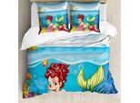 Abakuhaus Copripiumino Subacqueo, Palme Sull'isola, Antiacaro, Adatto A Chi Soffre Di Allergie, Con Federe, 155 Cm X 220 Cm - 80 X 80 Cm, Multicolore
