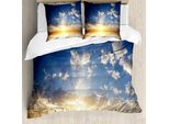 Abakuhaus Copripiumino Mystiker, Riflesso Del Tramonto Sul Mare, Antiacaro, Adatto A Chi Soffre Di Allergie, Con Federe, 200 Cm X 200 Cm - 80 X 80 Cm, Giallo Marrone Blu