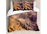 Abakuhaus Copripiumino Mystiker, Wald Sommer-Morgen, Antiacaro, Adatto A Chi Soffre Di Allergie, Con Federe, 200 Cm X 200 Cm - 80 X 80 Cm, Giallo Marrone