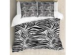 Abakuhaus Copripiumino Con Stampa Zebrata, Strisce Zebrate Selvagge, Antiacaro, Adatto A Chi Soffre Di Allergie, Con Federe, 200 Cm X 200 Cm - 80 X 80 Cm, Bianco E Nero