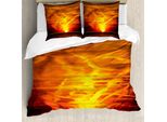 Abakuhaus Copripiumino Paesaggio, Tramonto Sull'orizzonte Marino, Antiacaro, Adatto A Chi Soffre Di Allergie, Con Federe, 200 Cm X 200 Cm - 80 X 80 Cm, Arancione