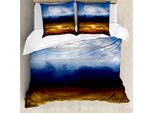 Abakuhaus Copripiumino Paesaggio, Cielo Tempestoso Sun, Antiacaro, Adatto A Chi Soffre Di Allergie, Con Federe, 200 Cm X 200 Cm - 80 X 80 Cm, Blu Arancione Nero