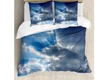 Abakuhaus Copripiumino Paesaggio, Raggi Di Sole Tra Le Nuvole, Antiacaro, Adatto A Chi Soffre Di Allergie, Con Federe, 200 Cm X 200 Cm - 80 X 80 Cm, Grigio Blu