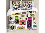 Abakuhaus Copripiumino Vintage, Macchine Fotografiche Vintage, Antiacaro, Adatto A Chi Soffre Di Allergie, Con Federe, 155 Cm X 220 Cm - 80 X 80 Cm, Multicolore