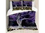 Abakuhaus Albero Della Vita Copripiumino, Foresta Alberi Naturali, Antiacaro Adatto A Chi Soffre Di Allergie Con Federe, 200 Cm X 200 Cm - 80 X 80 Cm, Multicolore