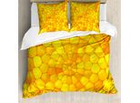 Abakuhaus Copripiumino Giallo, Motivo Astratto A Mais, Antiacaro, Adatto A Chi Soffre Di Allergie, Con Federe, 155 Cm X 220 Cm - 80 X 80 Cm, Arancione Giallo