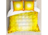 Abakuhaus Copripiumino Giallo, Quadrati Retrò Pixel Art, Antiacaro, Adatto A Chi Soffre Di Allergie, Con Federe, 155 Cm X 220 Cm - 80 X 80 Cm, Arancione Giallo