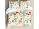Abakuhaus Set Copripiumino Colorato Per Letti Matrimoniali, Foglie Astratte Moderne, Antiacaro, Adatto A Chi Soffre Di Allergie, Con Federe, Multicolore