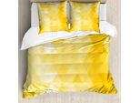 Abakuhaus Copripiumino Giallo, Geometric Triangle, Antiacaro, Adatto A Chi Soffre Di Allergie, Con Federe, 155 Cm X 220 Cm - 80 X 80 Cm, Giallo