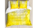 Abakuhaus Copripiumino Giallo, Mosaico Circolare Moderno, Antiacaro, Adatto A Chi Soffre Di Allergie, Con Federe, 155 Cm X 220 Cm - 80 X 80 Cm, Giallo